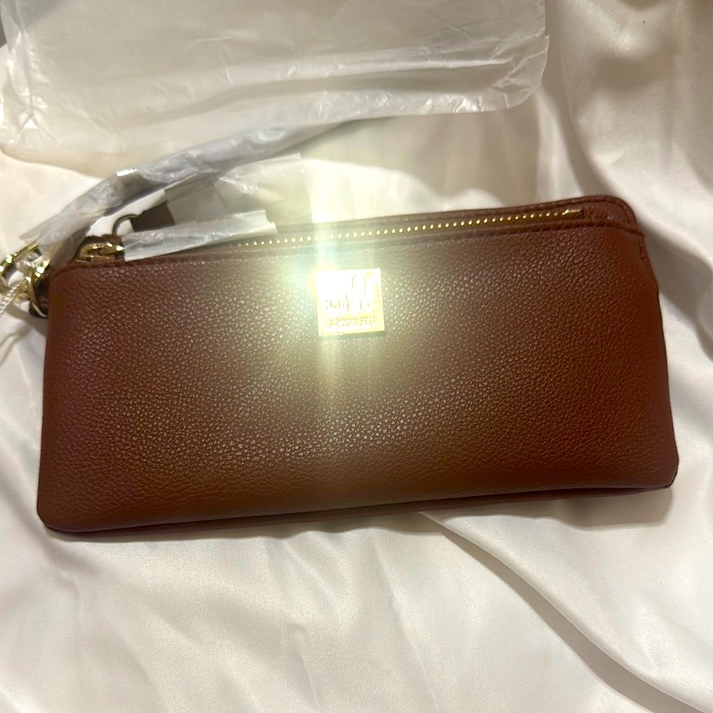 Jason wu double zip wallet cognac